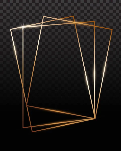 Koperframes. Koper geometrische polyeder, art deco stijl voor bruiloft uitnodiging, luxe sjablonen. — Stockvector