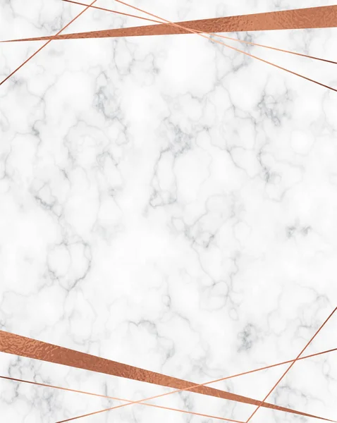 Bakır folyo ve mermer desen arka plan. Soyut geometrik çerçeve. Moda kapak tasarımı, davet, tebrik kartı için bakır çokgen dokusu