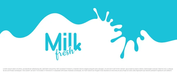 Minimalny Plakat Mlekiem Nowoczesne Tło Organicznym Splash Mleko Baner Mleczny — Wektor stockowy