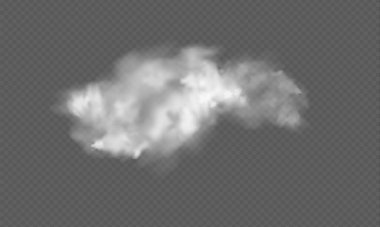 Gerçekçi şeffaf bulut. Şablon dekorasyonu için bulutların dokusu, ağ ve baskı, fırtına ve gökyüzü için gerçekçi doku. Vektör Resimleri.