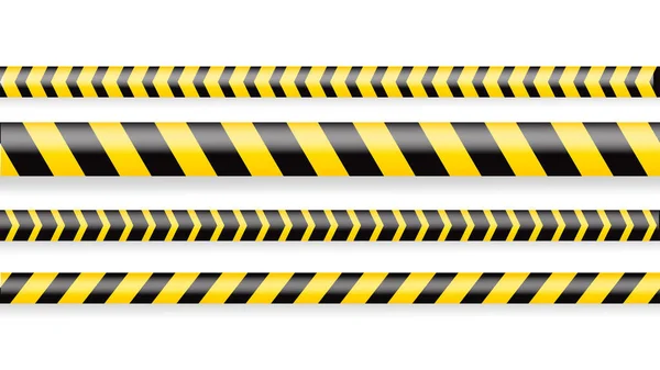 警戒线 犯罪危险线警戒线隔离 警告磁带 一套黄色的警戒带 白色背景的矢量说明 — 图库矢量图片