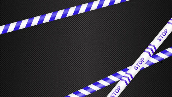 Polizeiband Gefahrenstelle Kriminalität Vorsicht Polizeistreifen Vereinzelt Warnbänder Set Blauer Warnbänder — Stockvektor