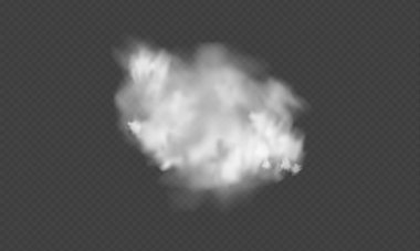 Gerçekçi şeffaf bulut. Şablon dekorasyonu için bulutların dokusu, ağ ve baskı, fırtına ve gökyüzü için gerçekçi doku. Vektör Resimleri