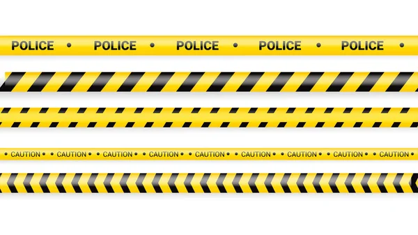 Police Tape Crime Danger Line Caution Police Lines Isolated Warning — Stock Vector