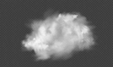 Gerçekçi şeffaf bulut. Şablon dekorasyonu için bulutların dokusu, ağ ve baskı, fırtına ve gökyüzü için gerçekçi doku. Vektör Resimleri.
