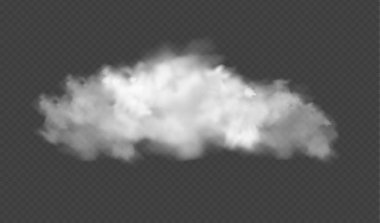Gerçekçi şeffaf bulut. Şablon dekorasyonu için bulutların dokusu, ağ ve baskı, fırtına ve gökyüzü için gerçekçi doku. Vektör Resimleri.