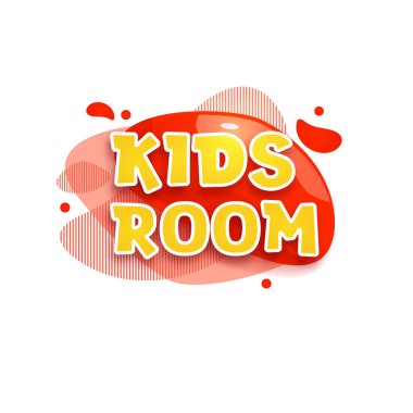 Çocuk bölgesi vektör karikatür afişi. Çocuk oyun odası dekorasyonu için renkli mektuplar. Çocuk oyun odası için imza atın. Çocuk bölgesi ve parti odası, oyun eğitimi, eğlence alanı tasarımı. Vektör illüstrasyonu.