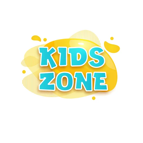 Kids zone vector cartoon banner. Colorful letters for childrens playroom decoration. Sign for childrens game room. Kids zone and party room game education fun area design. Vector illustration. — Stock Vector