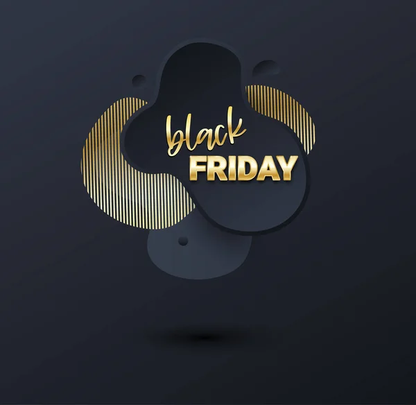Black Friday Sale Banner Poster Liquid Splash Background Black Friday — Stock Vector