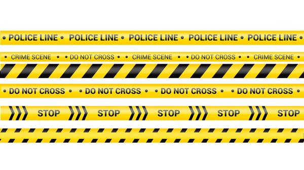 Police Tape Crime Danger Line Caution Police Lines Isolated Warning — Stock Vector