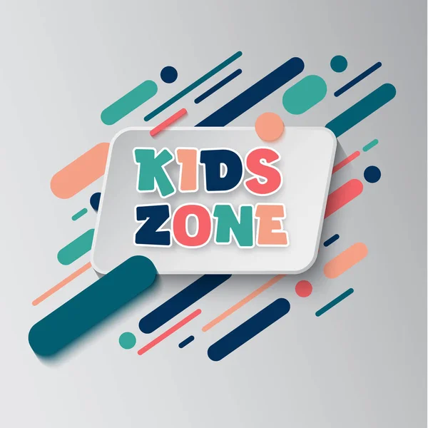 Kids Zone Unterhaltung Banner Bunte Buchstaben Für Die Kinderzimmerdekoration Schilder — Stockvektor