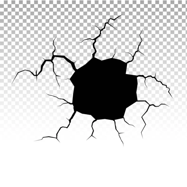 地面の亀裂 地震や地面の亀裂 穴の効果 地震や損傷を受けた壁のテクスチャ ベクターイラストは トピック地震 クラッシュ 破壊に使用することができます — ストックベクタ