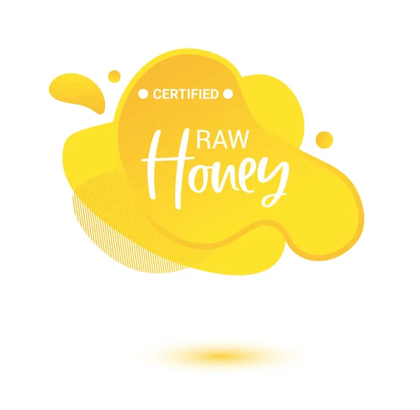 蜂蜜载体标签 蜂蜜产品的光泽和光泽贴纸 标签和横幅 新鲜市场 农贸市场 生态商店 养蜂人的徽章和标签 — 图库矢量图片