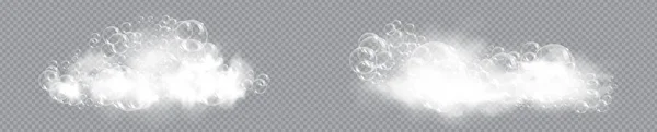 Jabón de espuma de baño con burbujas ilustración vectorial aislada sobre fondo transparente. Conjunto de champú y espuma de jabón espuma vector ilustración. — Archivo Imágenes Vectoriales