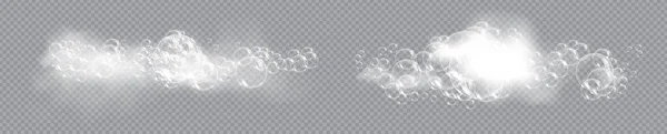Koupelová Pěna Mýdlo Bublinami Izolované Vektorové Ilustrace Průhledném Pozadí Sada — Stockový vektor