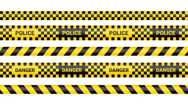 Police Tape Crime Danger Line Caution Police Lines Isolated Warning — Stock Vector