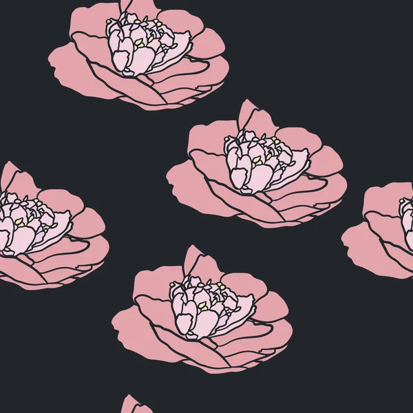 Sömlös Blommönster Med Camellia Blomma Vektorillustration Element För Utformning Gratulationskort — Stockfoto