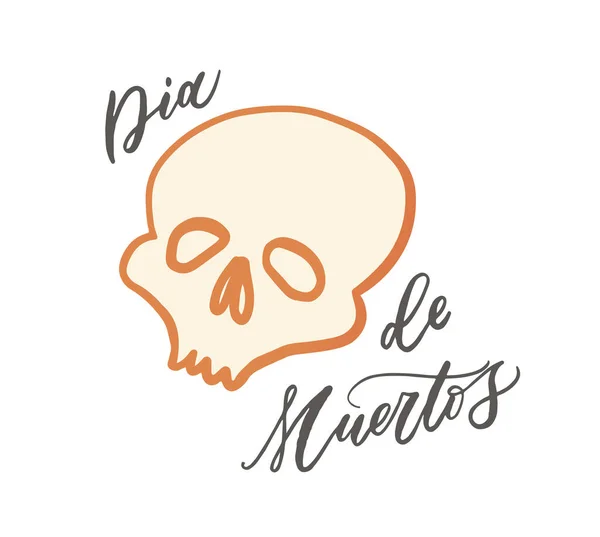 멕시코의 휴일이다 손으로 Dia Muertos 스크립트이다 서예요 Dia Muertos 인사말 — 스톡 벡터