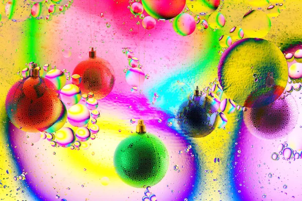 varicolored  balls ,christmas toys over color background