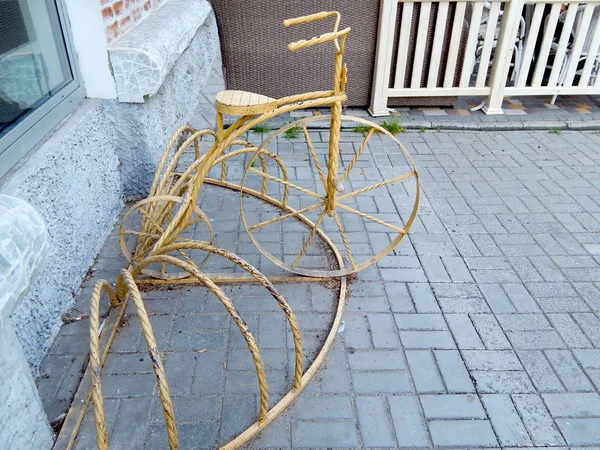 bicycle retro with bicycle parking at home.