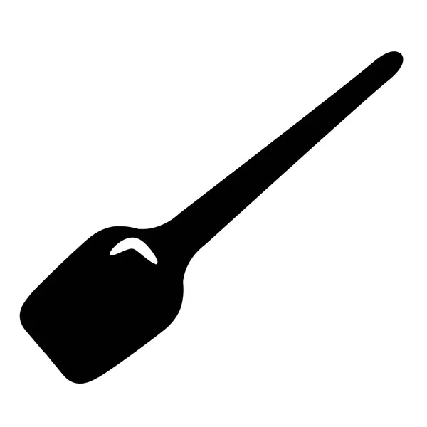 Cuillère pour la nourriture et la nourriture silhouette isolée sur fond blanc — Image vectorielle
