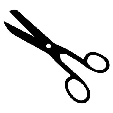 Beyaz arka plan vektör illüstrasyon izole makas terzi terzi siluet