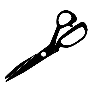 Beyaz arka plan vektör illüstrasyon izole makas terzi terzi siluet