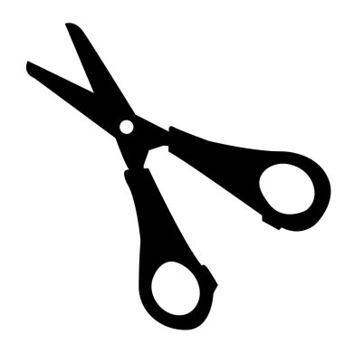 Beyaz arka plan vektör illüstrasyon izole makas çocuk s manikür siluet