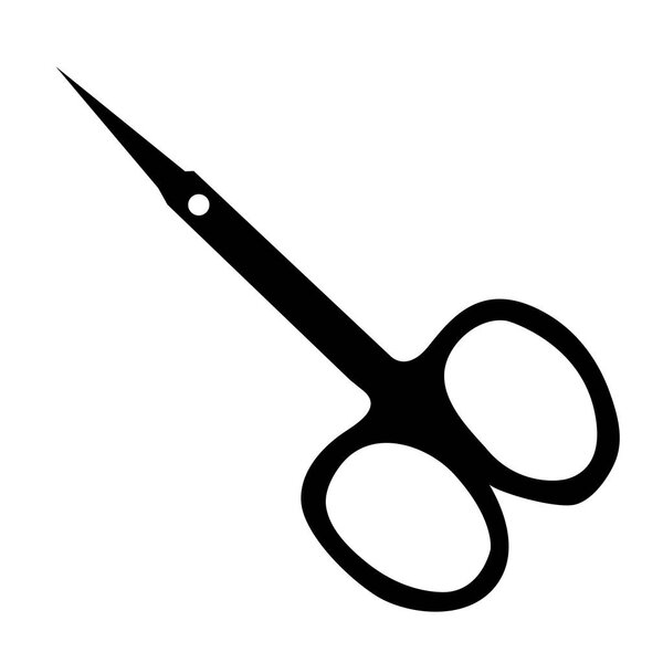 scissors children s manicure silhouette isolated on white background vector illustration