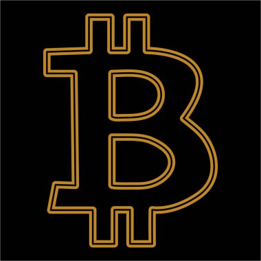Bitcoin vektör. Bitkoins simgesi simge siyah bir arka plan. Web iş projeleriniz için duvar kağıtları