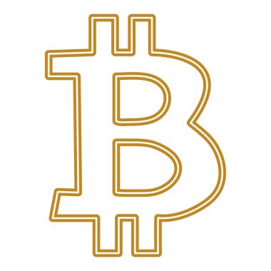 Bitcoin sembolü beyaz arka plan üzerinde vektör illüstrasyon izole