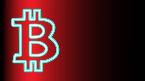 Символ Bitcoin Неон Червоний Фон Векторні Ілюстрації — стоковий вектор
