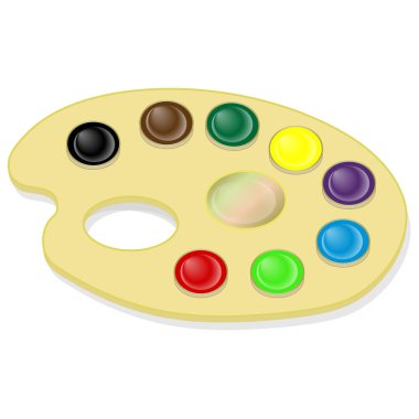 Palet üzerinde izole beyaz arka plan ile vektör çizim