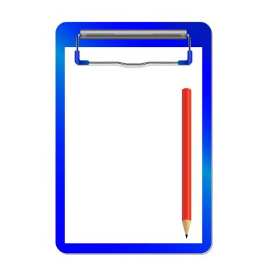 klasör küçük ve beyaz izole kırmızı pensil vektör