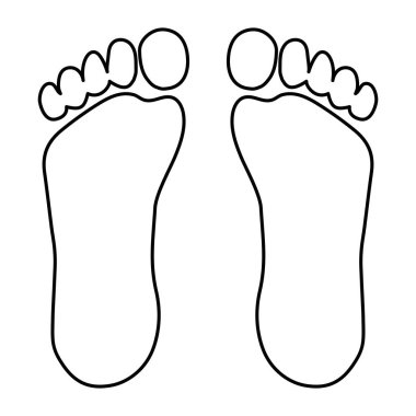 Beyaz arka planda izole edilmiş insan ayak izi ikonu. Vektör sanatı.