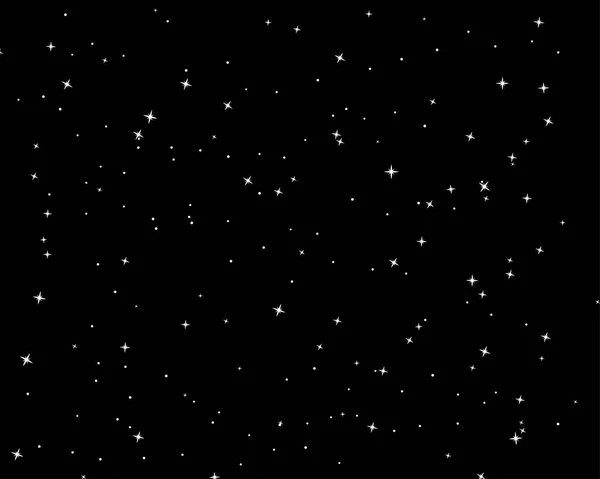 Sternenhimmel Hintergrund Flache Vektorabbildung Weiße Sterne — Stockvektor