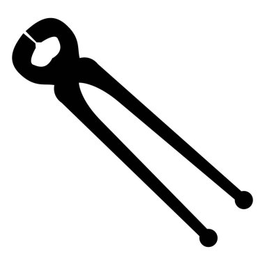 Beyaz arka plan vektör illüstrasyon izole pense kerpeten siluet.