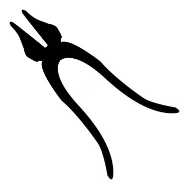 Beyaz arka plan vektör illüstrasyon izole pense kerpeten siluet.