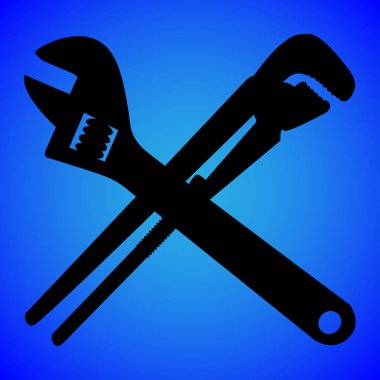 mavi arka plan vektör illüstrasyon izole anahtarı siluet