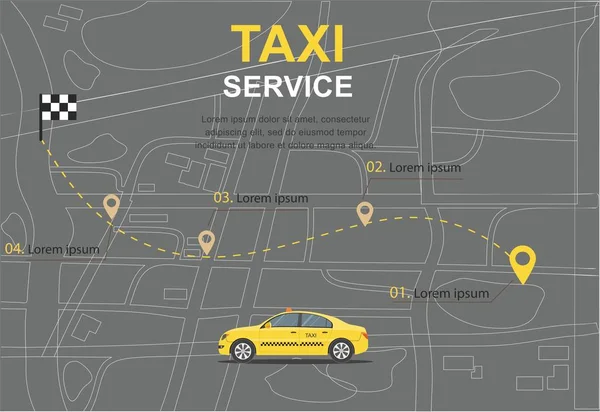 Táxi conceito de serviço de transporte Infográfico de negócios com transporte —  Vetores de Stock