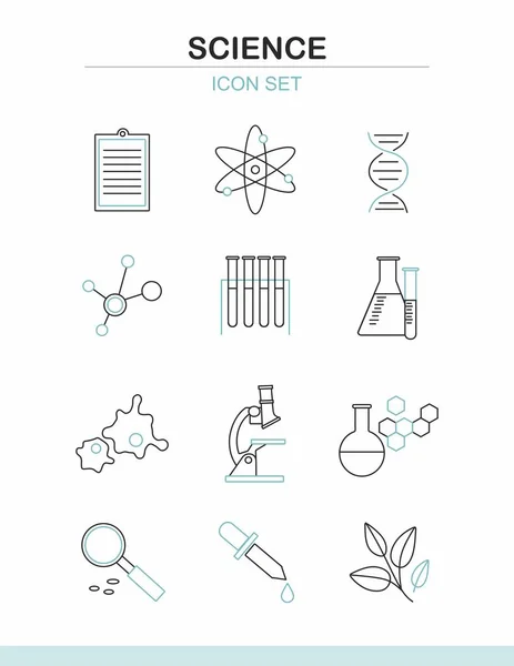 Conjunto de iconos de ciencia de línea — Archivo Imágenes Vectoriales