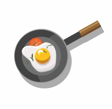 Sahanda yumurta ve domates tavada