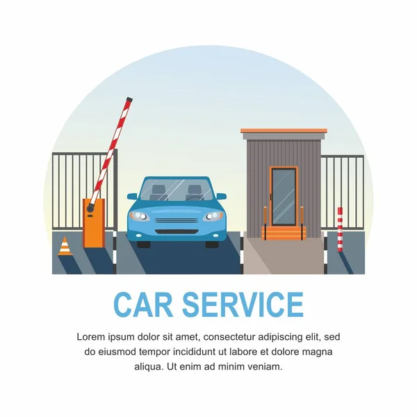 汽车服务。自动上升屏障, 安全自动系统门 — 图库矢量图片