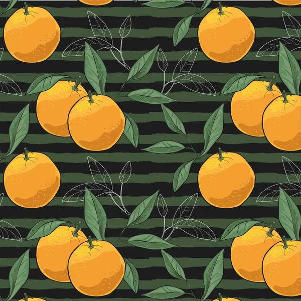 Muster handgezeichneter Orangen Scheiben Vektorillustration — Stockvektor