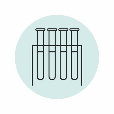 Tutucu beyaz arka plan üzerinde tıbbi test tüpleri. Simge