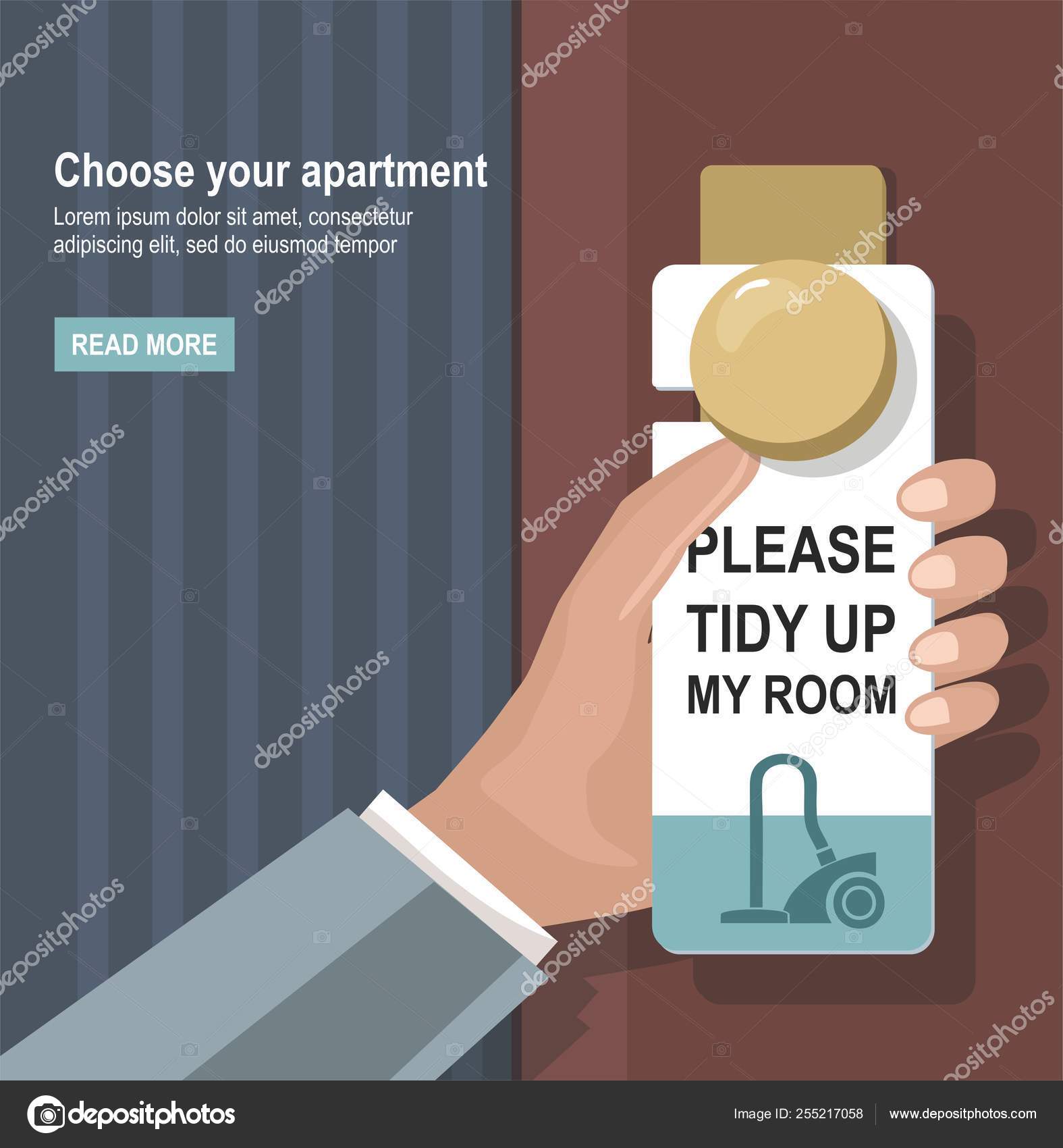 The Hotel Room Man Holding A Sign Please Make Up Room On