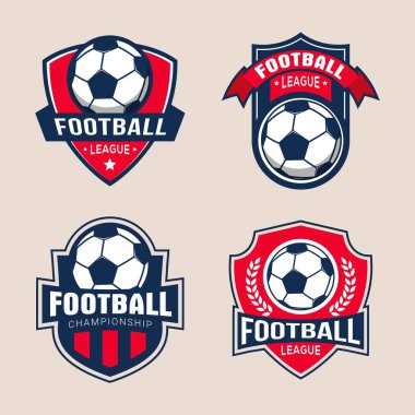Futbol Futbolu Rozeti Logo Tasarım Şablonları