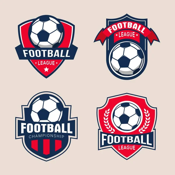 Futbol Futbolu Rozeti Logo Tasarım Şablonları — Stok Vektör