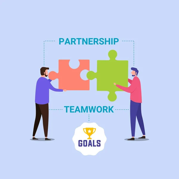 Business Concept People Connecting Puzzelelementen Symbool Van Teamwork Samenwerking Partnerschap — Stockvector