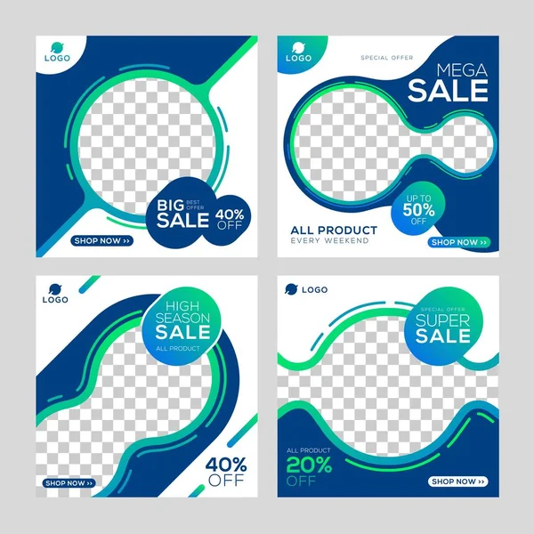 Anuncio Banners Plantilla Post Redes Sociales Para Marketing Digital — Vector de stock